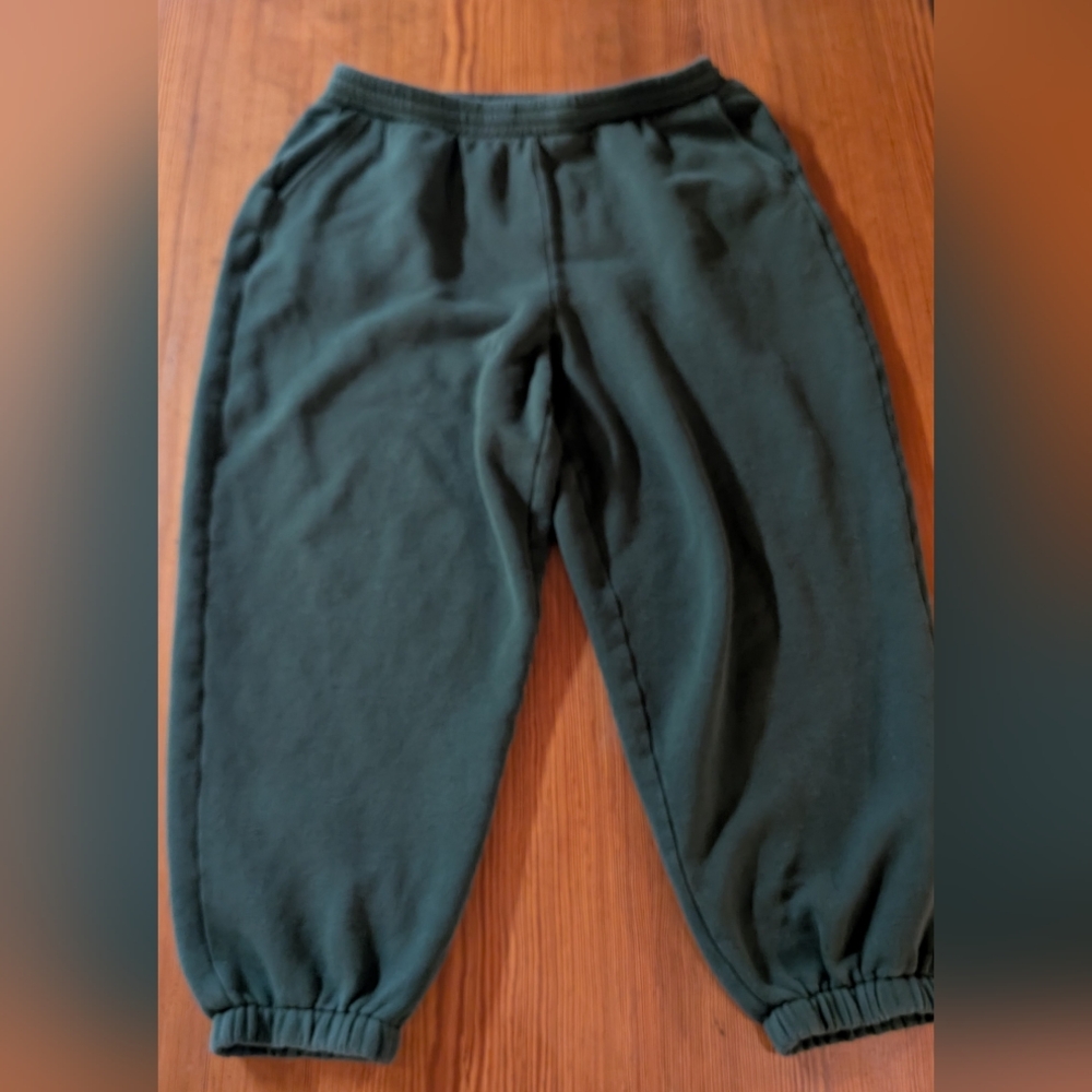 Madewell MWL Betterterry Oversized Sweatpants XL Deep Forest Green - Picture 3 of 12